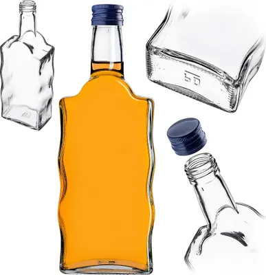 Image de KADAX Flacon en verre pour teinture 500 ml avec bouchon bleu marine, 50 pièces.