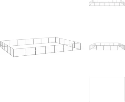 Produktbild von vidaXL Hundezwinger Silbern 35 m² Stahl - Hundezwinger & -ausläufe