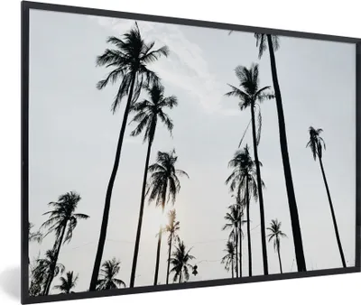 Produktbild von MuchoWow® Gerahmtes Poster Palmen - Sommer - Tropisch 90x60 cm - Poster mit Schwarzem Bilderrahmen Wandposter Rahmen Foto Bilder - Fotorahmen - Foto-Plakat