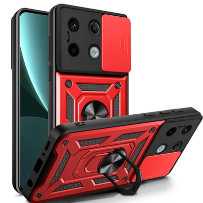 Produktbild von Outdoor Panzer Hülle Xiaomi Redmi Note 13 Pro 5G Handyhülle Kameraschutz Rot