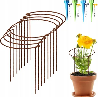 Zdjęcie produktu dla Podpory do kwiatów metalowe z nawadniaczem 21x35 cm 8 sztuk