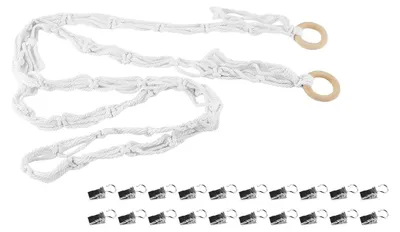Baumwollseil-Organizer 2 m, 20 Clips, weiß