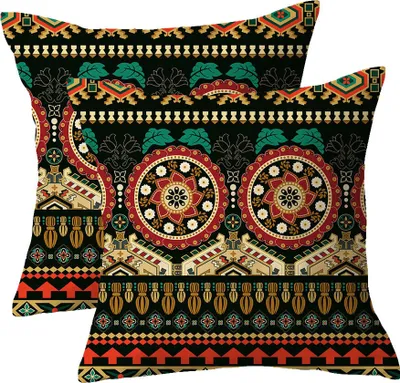Obrázek produktu pro 2 dekorační povlaky na polštáře, geometrický vzor, venkovní, pohovka, kancelář, 45 X 45 cm