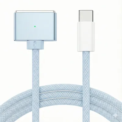 Produktbild von USB C auf MagSafe 3 Kabel Himmelblau 2m – 140W Schnellladekabel LED Leuchte für MacBook Pro & Air M1 M2 M3 M4 M5 Ladekabel