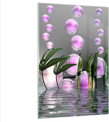 Produktbild von Bilder auf glas - Einteilig - Computer Grafik Blase - 80x120cm - Glasbilder - Wandbilder - Bilder - zum Aufhängen bereit - Wanddekoration aus Glas - Glas Bilder - Wandbild auf Glas - GPA80x120-2329