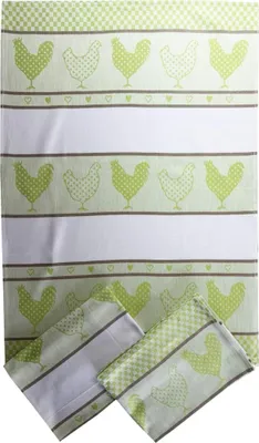 Obrázok produktu pre Extra savý uterák 50x70 cm Zelené kurčatá 3 ks