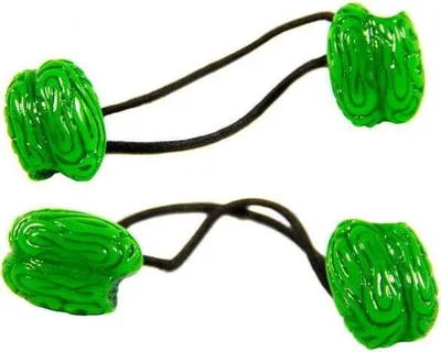 Produktbild von Kreepsville-Haargummis Gehirn-Haarschmuck 2 Stück grün - Einheitsgröße