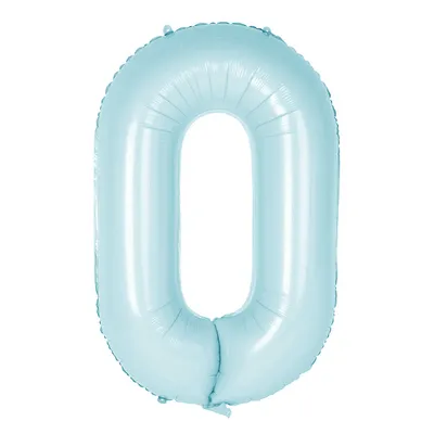 Produktbild von Oblique Unique Folien Luftballon mit Zahl 0 für Kinder Geburtstag Junge Jungen Jubiläum Party Deko Ballon hellblau