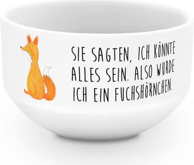 Produktbild von Mr. & Mrs. Panda Müslischale Porzellan Einhorn Wunsch - Weiß - Geschenk, Unicorns, reisschale, dessertschale, Schale, Suppenschüssel, Fuchs, Foxycorn, Füchse, Schüssel