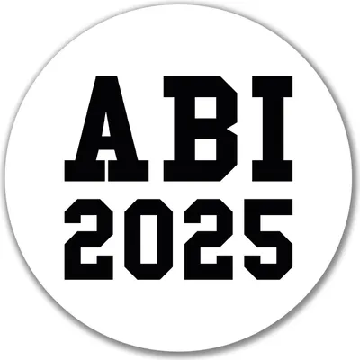 Produktbild von Huuraa Aufkleber ABI 2025 Abitur 10cm rund Sticker Geschenkidee