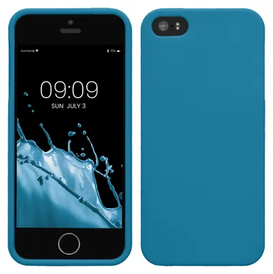 Produktbild von kwmobile Handyhülle für Apple iPhone SE (1.Gen 2016) / iPhone 5 / iPhone 5S Hülle - TPU Case - Kabelloses Laden - Schutzhülle Cover in Karibikblau