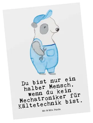 Produktbild von Mr. & Mrs. Panda Postkarte Mechatroniker für Kältetechnik Herz - Weiß - Geschenk, Ansichtskarten, Gesellenprüfung, Lustig, Ansichtskarte, Postkarten, bildkarte, Grußkarte