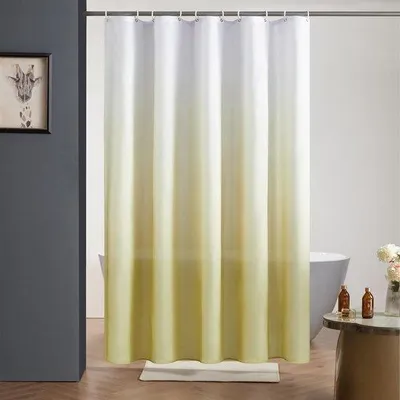 Obrázek produktu pro Sprchové závěsy z polyesteru odolné proti plísním, 120 x 200 cm, úzké, omyvatelné, 8 háčků, bílá až taupe