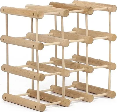 Produktbild von Modulares Weinregal VINOTECA MOD | HxBxT 36x36x24cm | 1x 9 Flaschen | Massives Kiefernholz | Natur