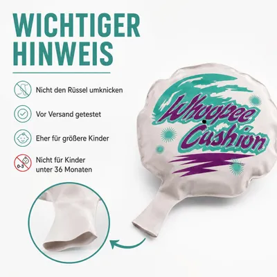 Produktbild von Furzkissen XXL 20 cm selbstaufblasend jameitop® Pupskissen laut