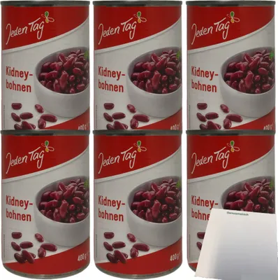 Produktbild von Jeden Tag Rote Kidneybohnen 6er Pack (6x255g ATG Dose) + usy Block