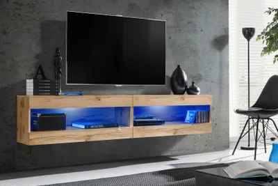 Produktbild von Komodee, Set, Möbel, Tivoli SET4, Wotan/Wotan, Breite 200cm x Höhe 41cm x Tiefe 35cm, LED Blau, für Wohnzimmer, Schlafzimmer