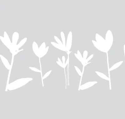 Produktbild von Statische Fensterfolie Milchglasfolie Blumen weiss 0,45 m x 15 m