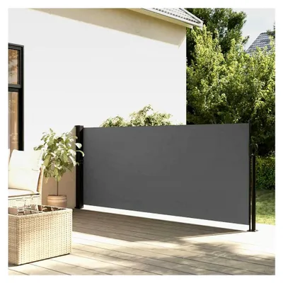 Produktbild von Ausziehbare Seitenmarkise Anthrazit 140x600 cm, Balkonmarkise wasserdicht für Terrasse, Garten und Café