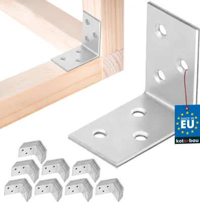 Produktbild von KOTARBAU® 100 Stk. Winkelverbinder 40 x 40 x 25 mm verzinkt Stahl Silber Schwerlastwinkel Balkenverbinder Möbelwinkel Winkelblech Holzverbinder Regalwinkel Winkel Metall Stabil Langlebig Stahlwinkel