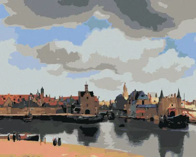 Produktbild von Zuty - Malen nach Zahlen - ANSICHT VON DELFT (J. VERMEER), 40x50 cm, mit Keilrahmen (bereits gespannt)