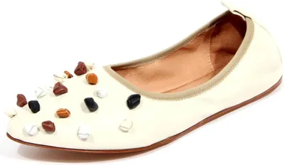 Produktbild von H3292 ballerina donna ALYSI woman leather flats shoes off white