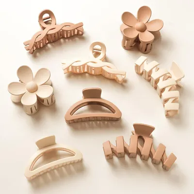 Produktbild von 8 Stück Matte Haarklammern Haarspangen Set Braun für Damen & Mädchen