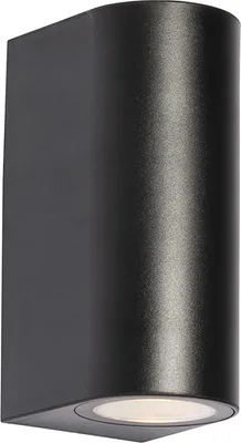 Produktbild von Moderne Außenwandleuchte aus Schwarzem KunstsTOff, Oval, 2 Flammig   Baleno