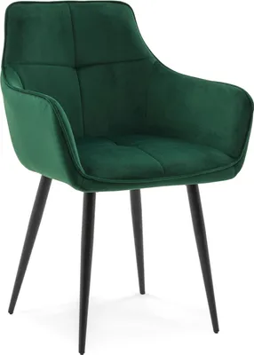 Produktbild von NEW HOME Glamour Stuhl QUATTRO gespolsterter Esszimmerstuhl Wohnzimmerstuhl mit Steppung - grün - moderne Samt Velours Möbel