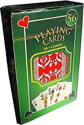 Image de cartes à jouer 52 + 4 bleu/rouge