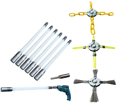Produktbild von Ofenrohrbürsten-Set, max. Länge 6 m, Schornsteinreinigungsbürsten, Kaminkehrer-Set, Kaminbürste, flexibel bis 90° Wawak 6-TAJ NIER (4)