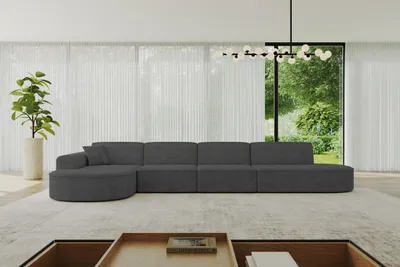 Produktbild von ALTDECOR Ecksofa in L-Form MARI-L3 - 413x171x79,5 cm Dunkelgrau - Corner Sofa Bett Eckcouch Couch Wohnlandschaft Cauchsofa
