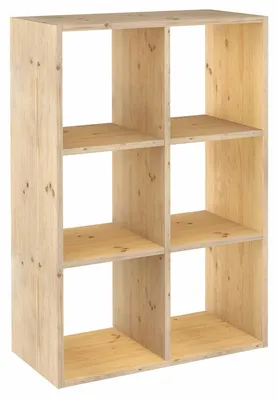 Modulares Regal 6 Würfel, massives Kiefernholz, 105,4x70,8x33 cm
