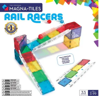 Produktbild von Magna-Tiles Rail Racers, Bausatz, 3 Jahr(e), Kunststoff, 33 Stück(e)