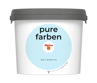 Produktbild von Alpina pure farben Wandfarbe wellenblau 2,5 L