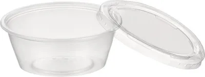 Produktbild von 100x Dressingbecher Saucenbecher  50ml transparent mit Deckel aus PP