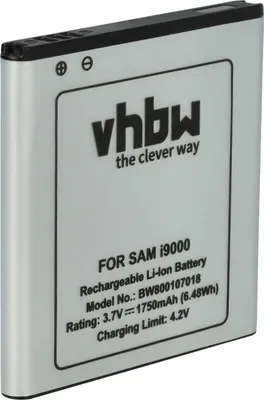 Produktbild von vhbw Akku kompatibel mit Samsung Galaxy GT-B7350, GT-9001, GT-I8250, GT-E2121, A, GT-i9000 Handy Smartphone Telefon (1750 mAh, 3,7 V, Li-Ion)
