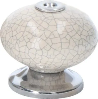 Image de Boutons Porcelaine Craquelée D40mm Design Vintage, Porcelaine Craquelée, Diamètre 40mm - Reunion Industrial