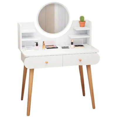Produktbild von Kosmetische Vanity Mit Make-Up Spiegel Weiss Gross Skandinavischen Stil