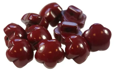 Produktbild von 10 x Kinderknopf Blume Motivknopf 1-Loch, 11mm, freie Farbwahl, Farbe:bordeaux