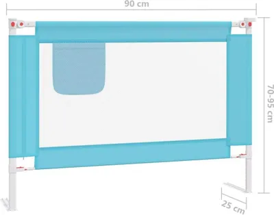 Immagine prodotto di vidaXL Protezione letto bambino blu 90x25 cm tessuto
