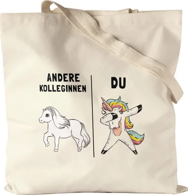 Produktbild von Andere Kolleginnen Du Jutebeutel Stoffbeutel Canvas Kollegin Arbeitskollegin Einhorn Abschiedsgeschenk Rente Ruhestand
