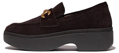 Produktbild von FitFlop F-Luma Chunky-Snaffle, Wildleder-Slipper mit Absatz, braun, Größe 38