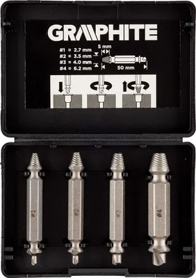 Image de Extracteur pour vis ou clés à douille, à embout double, coffret de 4 pièces - T 54T429