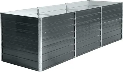 Produktbild von Metall Blumenbeet Hochbeet 240x80x77 cm Grau Pflanzbeet Gemüsebeet Pflanzkasten