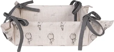 Produktbild von Clayre & Eef Brotkorb 35x35x8 cm Beige Grau Baumwolle Kaninchen