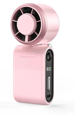 Produktbild von INF 3-in-1 faltbarer Handventilator ABS mit Display USB 5 Stufen 3000mAh Rosa