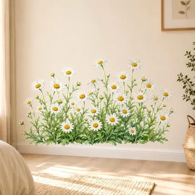 Image de Autocollant mural Decords – Prairie de fleurs sauvages en aquarelle, avec digitale et delphinium, 240 cm