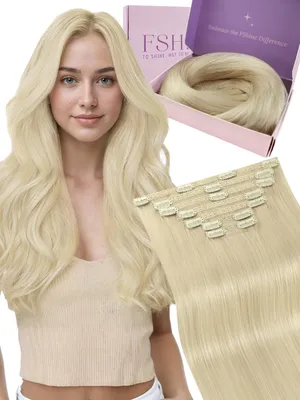 Obrázok produktu pre Clip-in príčesky z prírodných vlasov, 60 cm, 7 kusov