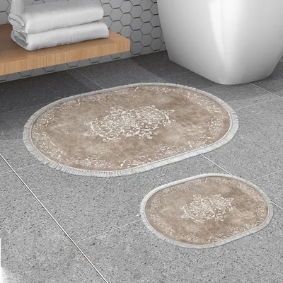 Zdjęcie produktu dla Mijolnir, 410616 - O - Beige, dywanik kąpielowy, beżowy, poliester, 60 x 100 cm
